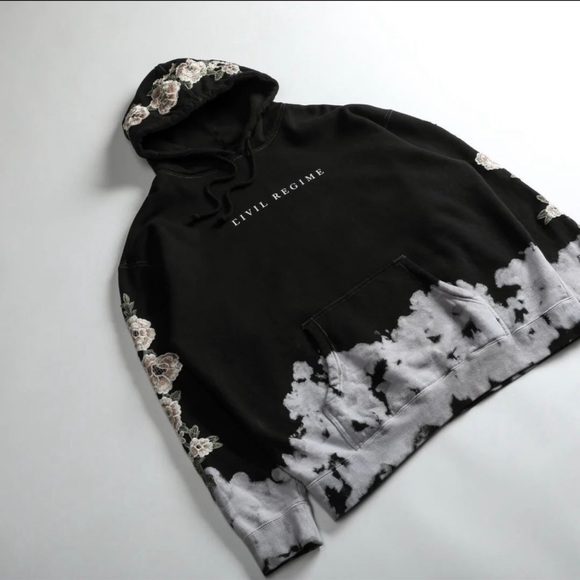 Civil Regime Limited Edition Joker Vault Collection White Rose Embroider Hoodie - Picture 4 of 7
